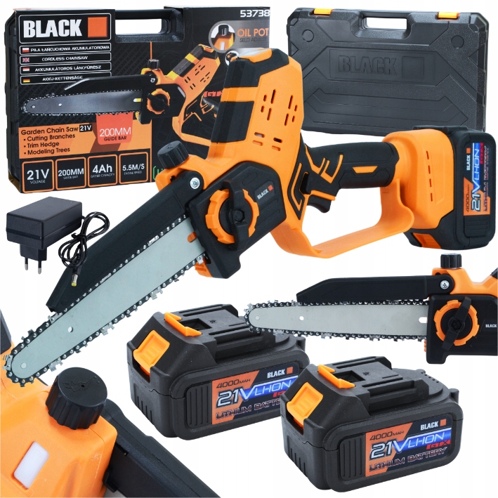 PIŁA PILARKA ŁAŃCUCHOWA AKUMULATOROWA 200MM 2 AKU21V 4 AH SMAROWANIE