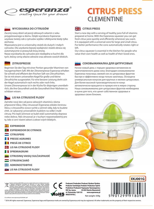 WYCISKARKA CYTRUSÓW ELEKTRYCZNA DO SOKÓW WYCISKACZ OWOCÓW NA SOK MOCNA