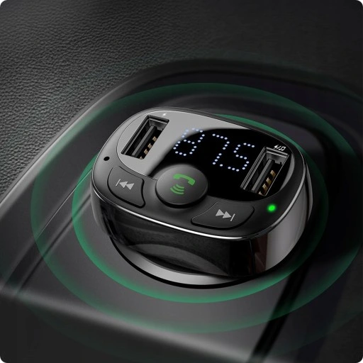 BASEUS TRANSMITER FM BLUETOOTH ŁADOWARKA SAMOCHODOWA MP3 2x USB SD/ TF 3.4A