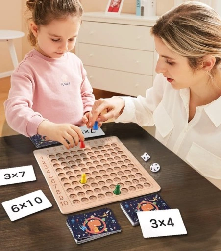 GRA PLANSZOWA TABLICZKA MNOŻENIA EDUKACYJNA NAUKA