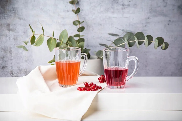 Zestaw 6 szklanek z uchem kubki do kawy latte Altom Design Venus 350 ml