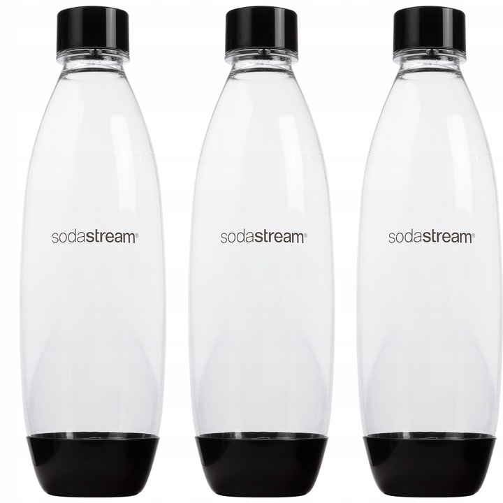 3X BUTLE BUTELKI SODASTREAM CZARNE 1L FUSE DO SATURATORA DO ZMYWARKI