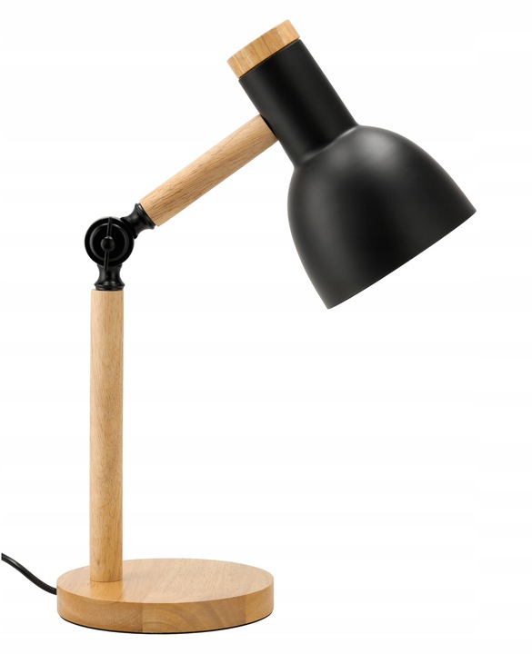 Lampka Na Biurko Do Czytania Drewniana E27 Stojąca + Podwójna Regulacja