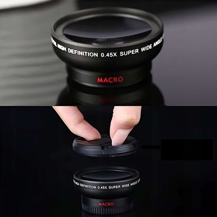 OBIEKTYW 2w1 MACRO + SZEROKOKĄTNY DO TELEFONU