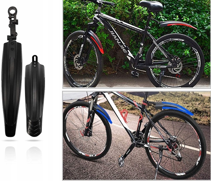 BŁOTNIKI ROWEROWE ROWER ZESTAW KOMPLET PRZÓD TYŁ 2 SZT MTB 24-26 CZARNY