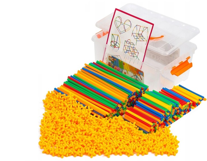 PATYCZKI KLOCKI KONSTRUKCYJNE SŁOMKI ZESTAW 800el