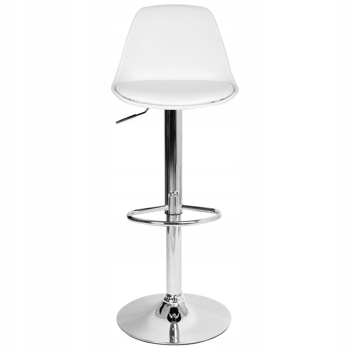 Hoker Krzesło Barowe Obrotowe Ekoskóra Regulowane Tapicerowane