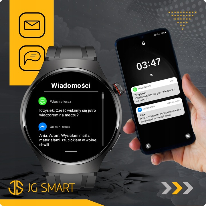 SMARTWATCH DO POMIAR GLUKOZY POLSKIE MENU ROZMOWY ZEGAREK MĘSKI + 3 PASKI