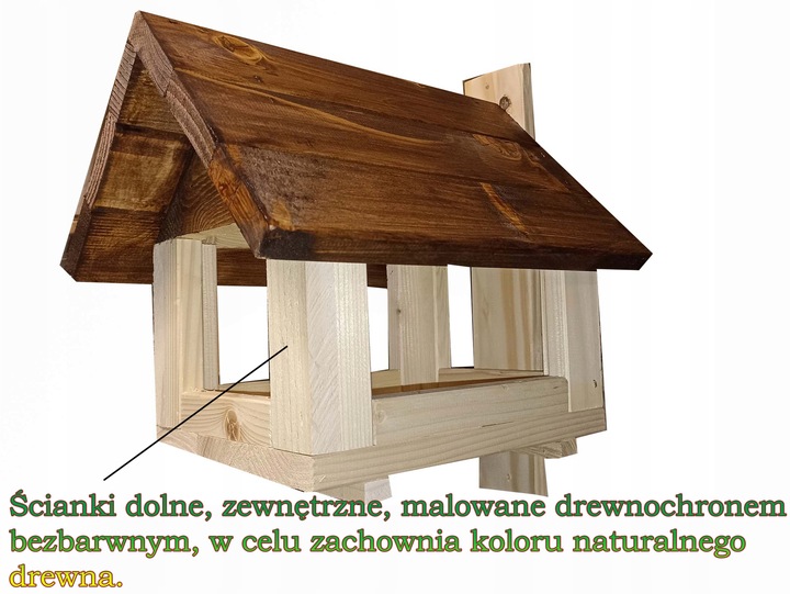 Karmnik Dla Ptaków Mocny STOJĄCY DREWNIANY WISZĄCY wystarczająco duży.