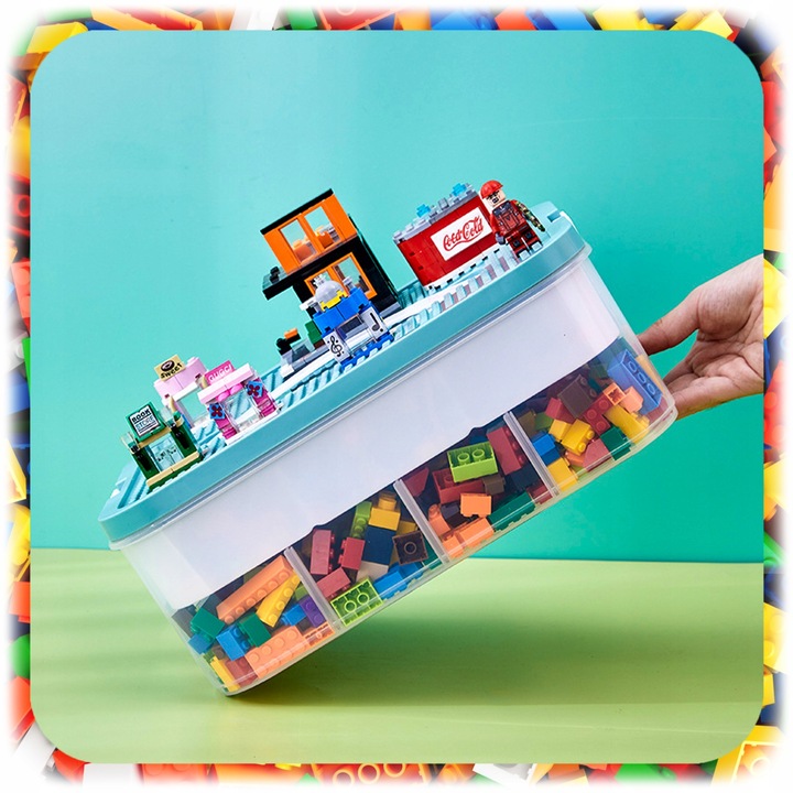 POJEMNIK na Klocki 3-PIĘTROWY WARSTWOWY ORGANIZER z Przegródkami 18 L