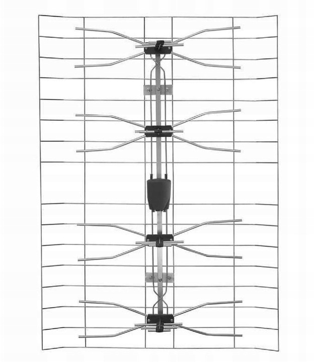 POLSKA MOCNA Antena TV siatkowa DVB-T2 MUX-8 HEVC