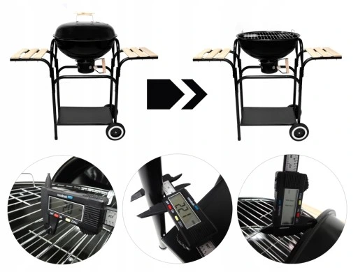 Grill WĘGLOWY na brykiet Ogrodowy zamykany POKRYWA POPIELNIK Gruba