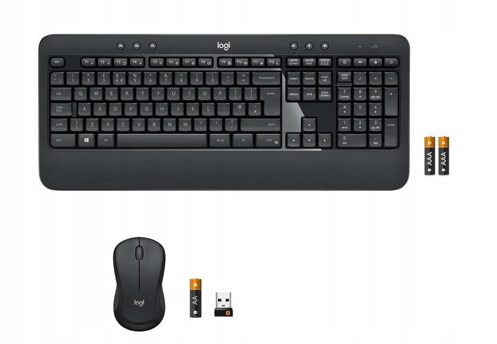 Zestaw Logitech MK540 Bezprzewodowy Klawiatura i Mysz QWERTY czarny
