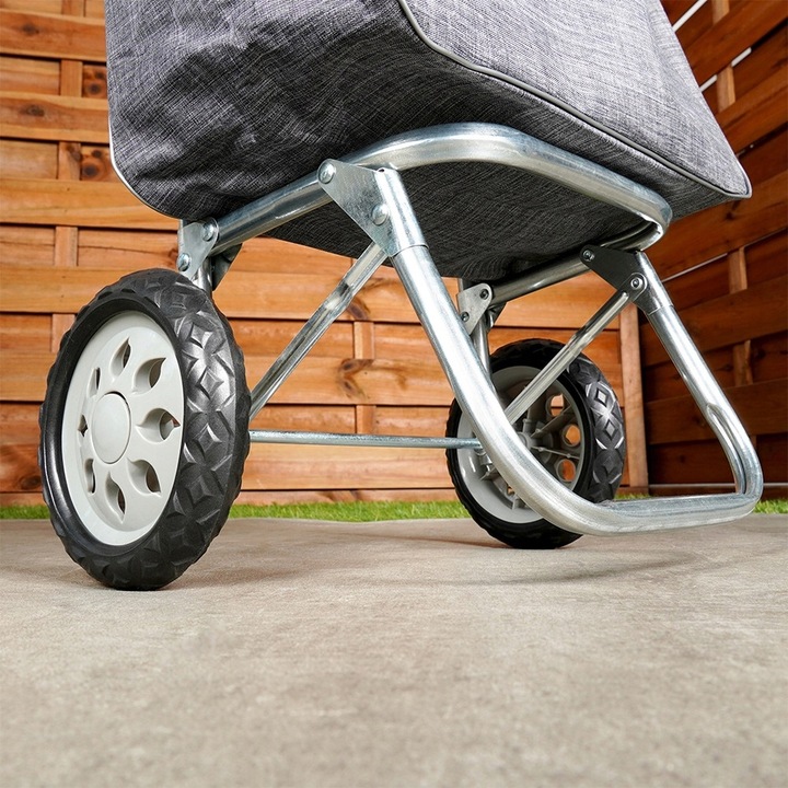 Wózek ZAKUPOWY torba zakupowa szara na kółkach z uchwytem na zakupy