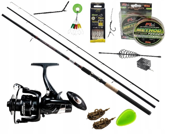 Zestaw wędkarski gruntowy Method Feeder Wędka feeder Jaxon Kołowrotek