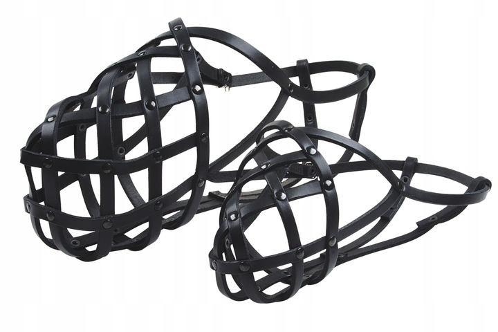 Skórzany Kaganiec dla Małego Psa Fizjologiczny Regulowany SPANIEL DUŻY r. S