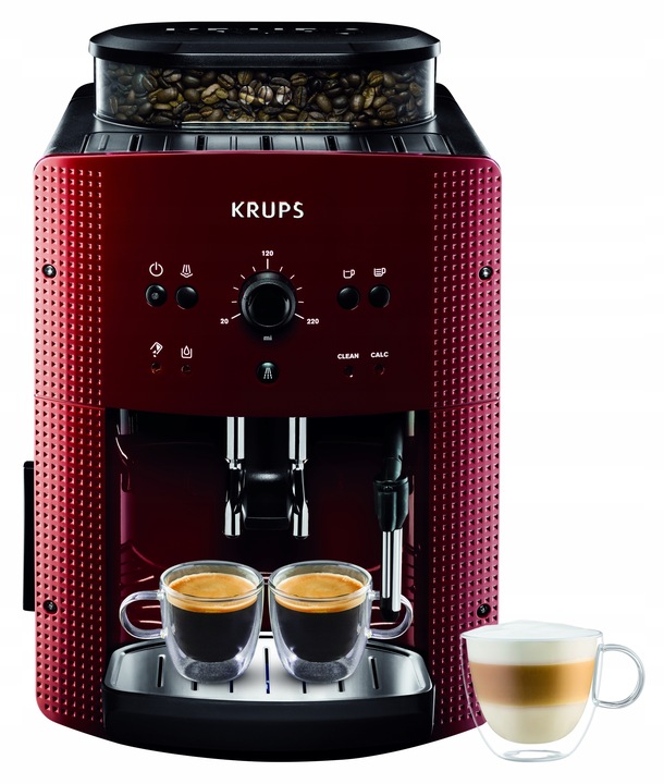 Ekspres ciśnieniowy do kawy z młynkiem KRUPS EA8107 15 bar czerwony