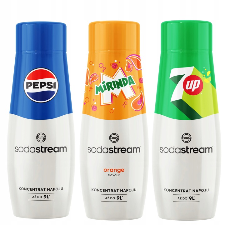 SODASTREAM zestaw koncentratów do saturatora 3 syropy PEPSI + 7UP +