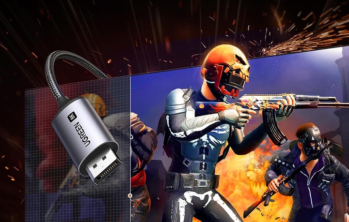 KABEL USB-C DISPLAYPORT UGREEN 8K 60Hz HDR HDCP2.3 eARC MOCNY PRZEWÓD 1M