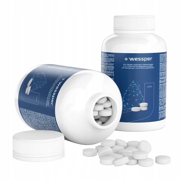 Wessper 2w1: tabletki czyszczące do ekspresu i odtłuszczające 200