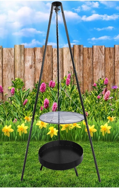GRILL OGRODOWY WISZĄCY TRÓJNÓG PALENISKO WĘGLOWY 5