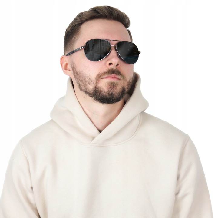 OKULARY PRZECIWSŁONECZNE męskie AVIATOR POLARYZACYJNE PILOTKI UV400 +