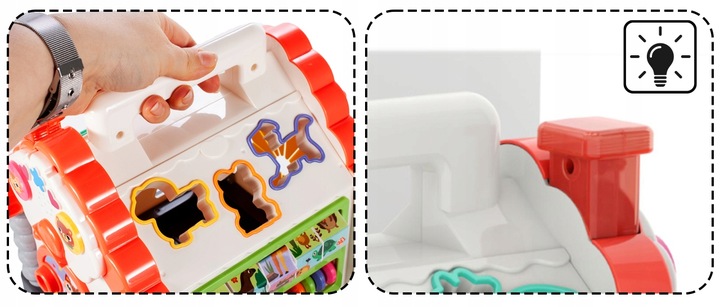 MULTIDOMEK DOMEK INTERAKTYWNY SORTER KLOCKI PIANINKO ZWIERZĄTKA DLA DZIECI