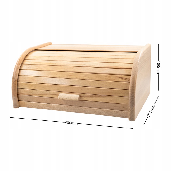 CHLEBAK POJEMNIK NA PIECZYWO DREWNIANY JEDNOCZĘŚCIOWY NATURALNY DUŻY 40x27