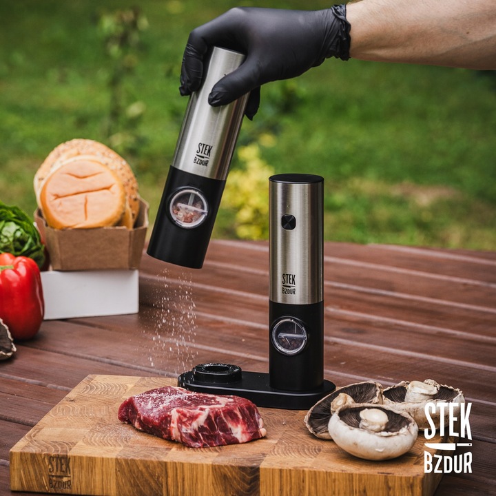 2x Elektryczny Młynek do Mielenia Pieprzu i Soli AKUMULATOR USB