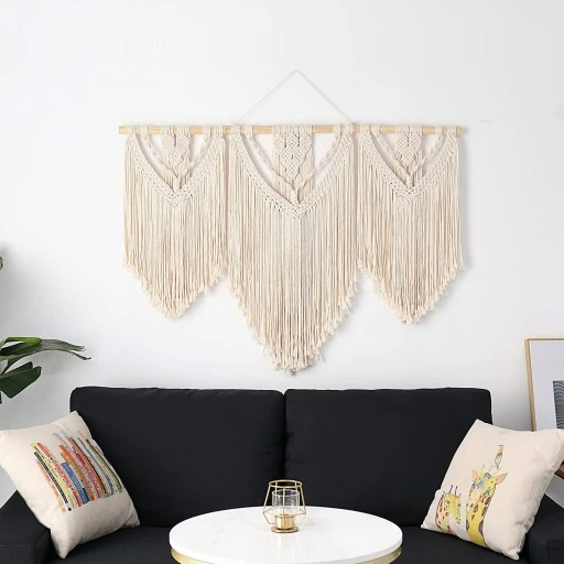 Makrama na Ścianę Boho Łapacz Snów Ozdoba Ścienna