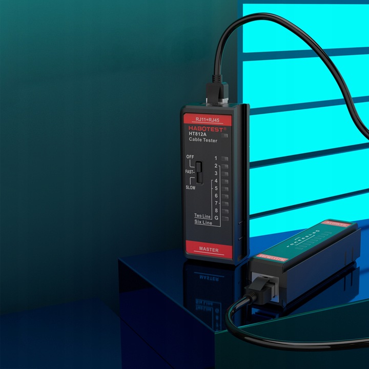 TESTER PRZEWODÓW SIECIOWYCH RJ11 RJ45 LAN SZUKACZ PAR KABLI HABOTEST HT812