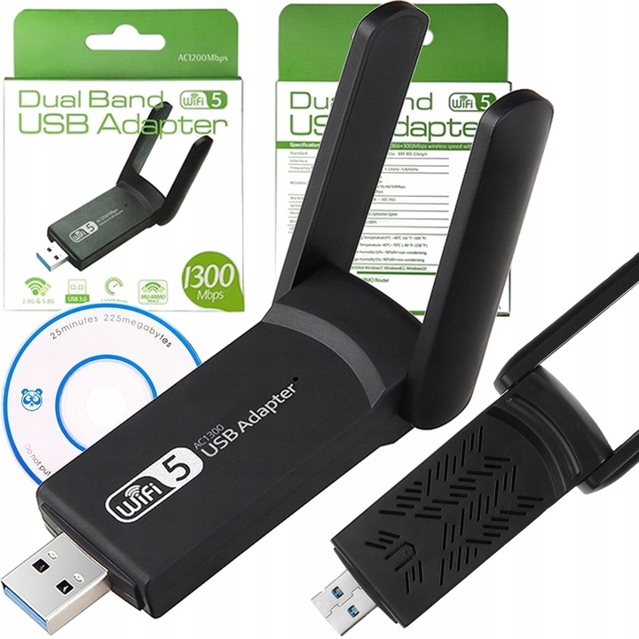 KARTA SIECIOWA WIFI WI-FI ADAPTER USB 3.0 1300Mbps 5GHz 2 TRYBY AP