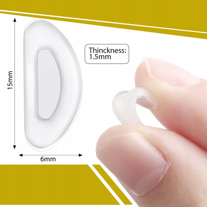 32 PAR NOSKÓW PRZYKLEJANYCH PRZEZROCZYSTYCH DO OKULARÓW 64 NOSKÓW SILIKON