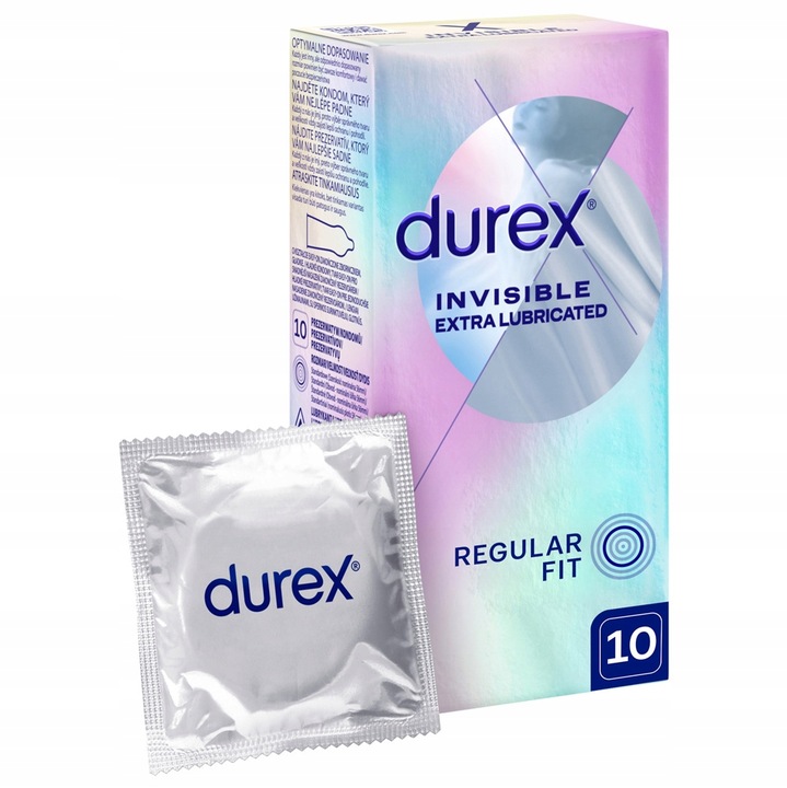 DUREX prezerwatywy INVISIBLE supercienkie dodatkowo nawilżane 10 szt.