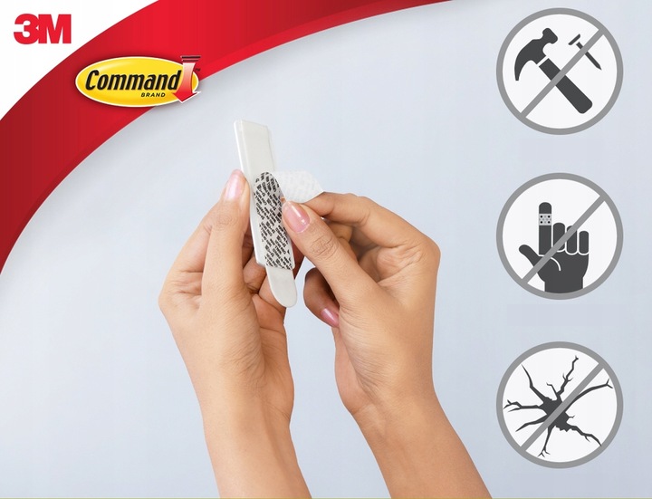 Haczyki Samoprzylepne Command do obrazów bez wiercenia do 2 kg zestaw