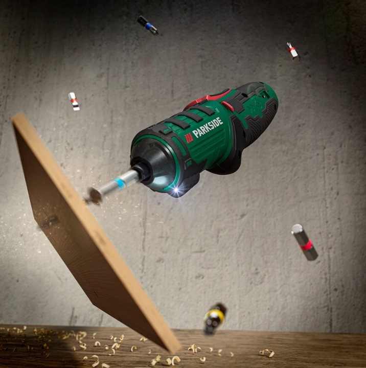 PARKSIDE PSSA 4 B2 Wkrętarka 4V obrotowa rękojeść 10Nm 26 bitów ZESTAW