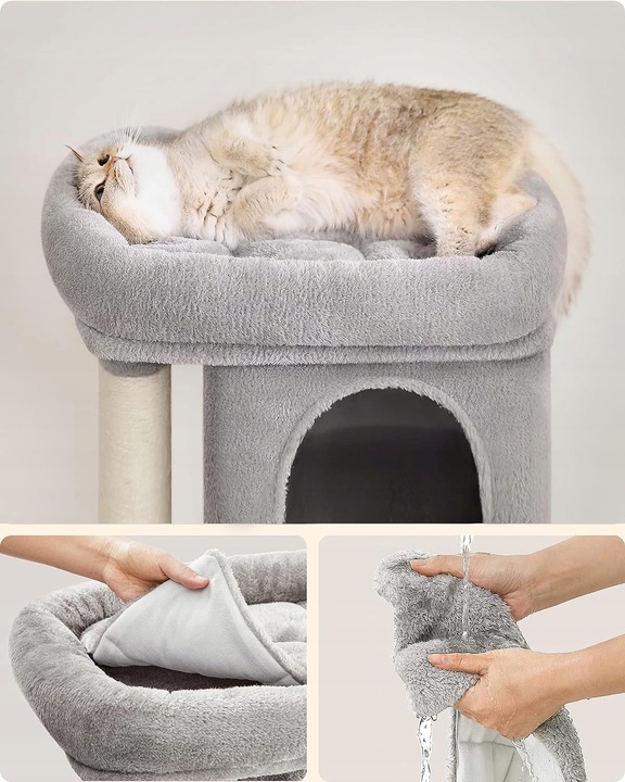 DRAPAK DLA KOTA MAŁY LEGOWISKO JASKINIA SŁUPEK DOMEK LEŻAK 2 POZIOMY 67cm