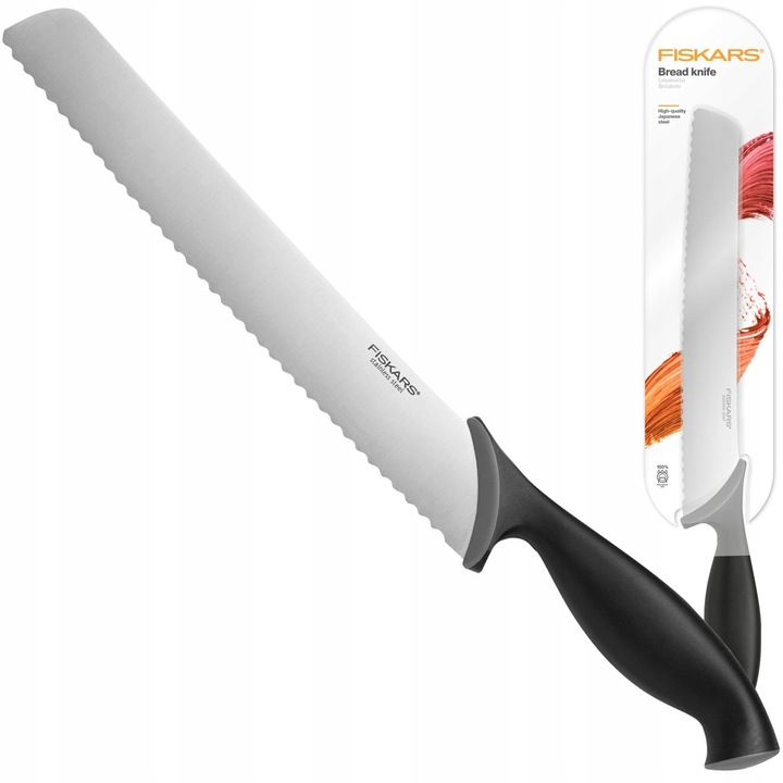 FISKARS NÓŻ DO CHLEBA KROJENIA PIECZYWA DŁUGI OSTRY ZĄBKOWANY 23cm
