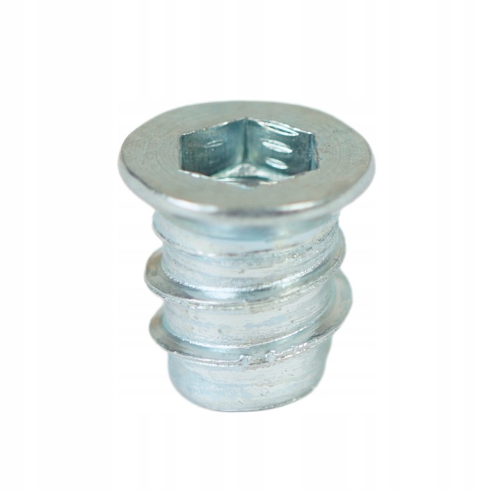 100x Mufa dwugwintowa wkręcana z kołnierzem wpustka wkręt do drewna M6