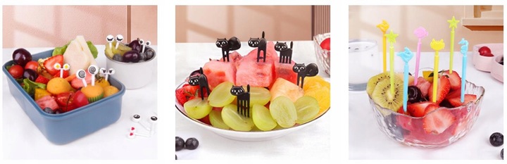 WIDELCZYKI DO PRZEKĄSEK DLA DZIECI WIDELCE DO OWOCÓW ŻYWNOŚCI WIDELCE 90SZT