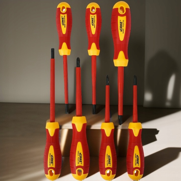 ZESTAW WKRĘTAKÓW WKRĘTAKI ŚRUBOKRĘTY IZOLOWANE DLA ELEKTRYKA 1000V 7