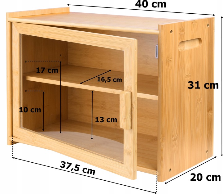 Chlebak Bambusowy Drewniany Pojemnik Na Chleb Bułki Pieczywo Duży z