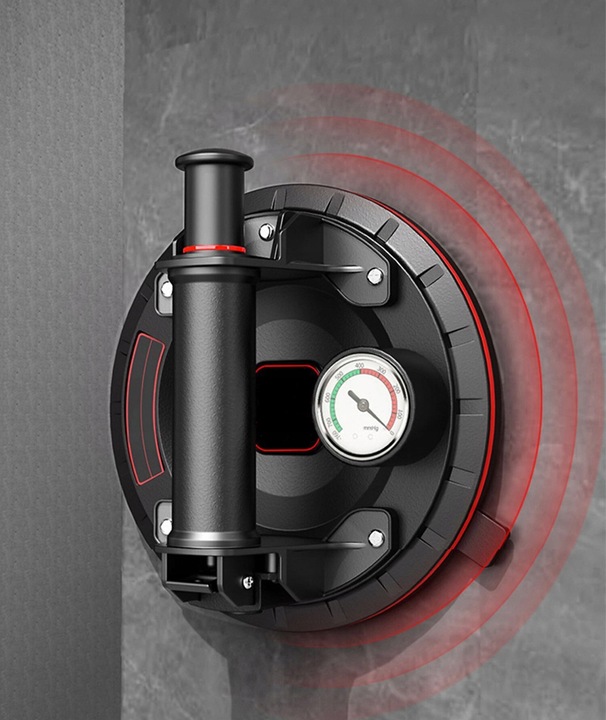 UCHWYT PRZYSSAWKA Z MANOMETR POMPKĄ DO GLAZURY PŁYTEK MECHANICZNA