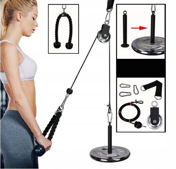 WYCIĄG GÓRNY DOLNY DO ĆWICZEŃ ŚCIANY SUFITU UCHWYT SZNUR ATLASU TRICEPS