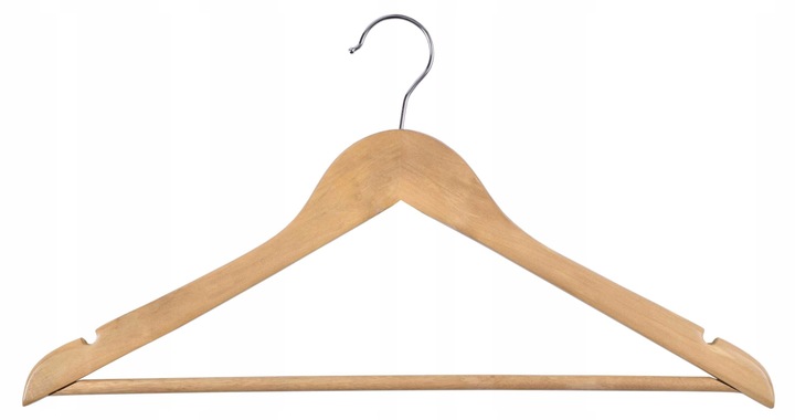 WIESZAK DREWNIANY NA UBRANIA KOMPLET 10 SZTUK DO GARDEROBY WIESZAKI