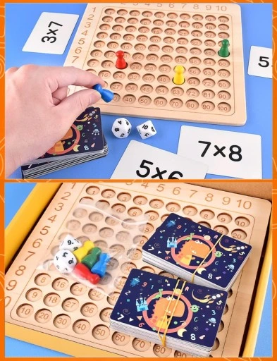 GRA PLANSZOWA TABLICZKA MNOŻENIA EDUKACYJNA NAUKA