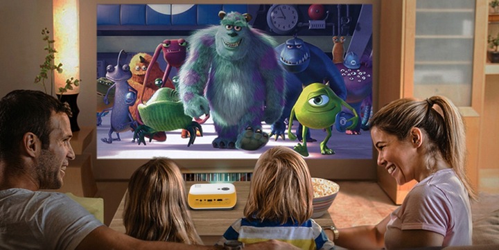 RZUTNIK MINI PROJEKTOR Przenośny dla Dzieci do Bajek Bajki Gier