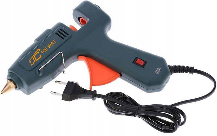 MOCNY PISTOLET DO KLEJU KLEJENIA NA GORĄCO KLEJARKA 100W + DUŻY ZAPAS