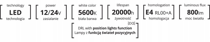 ŚWIATŁA DO JAZDY DZIENNEJ LED DZIENNE OKRĄGŁE DRL 510 HP AMIO 12V / 24V +GR