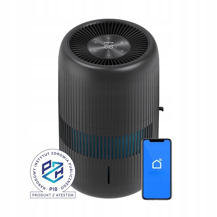 Nawilżacz ewaporacyjny Klarta Humea Grande WiFi Black LED 80m² 600